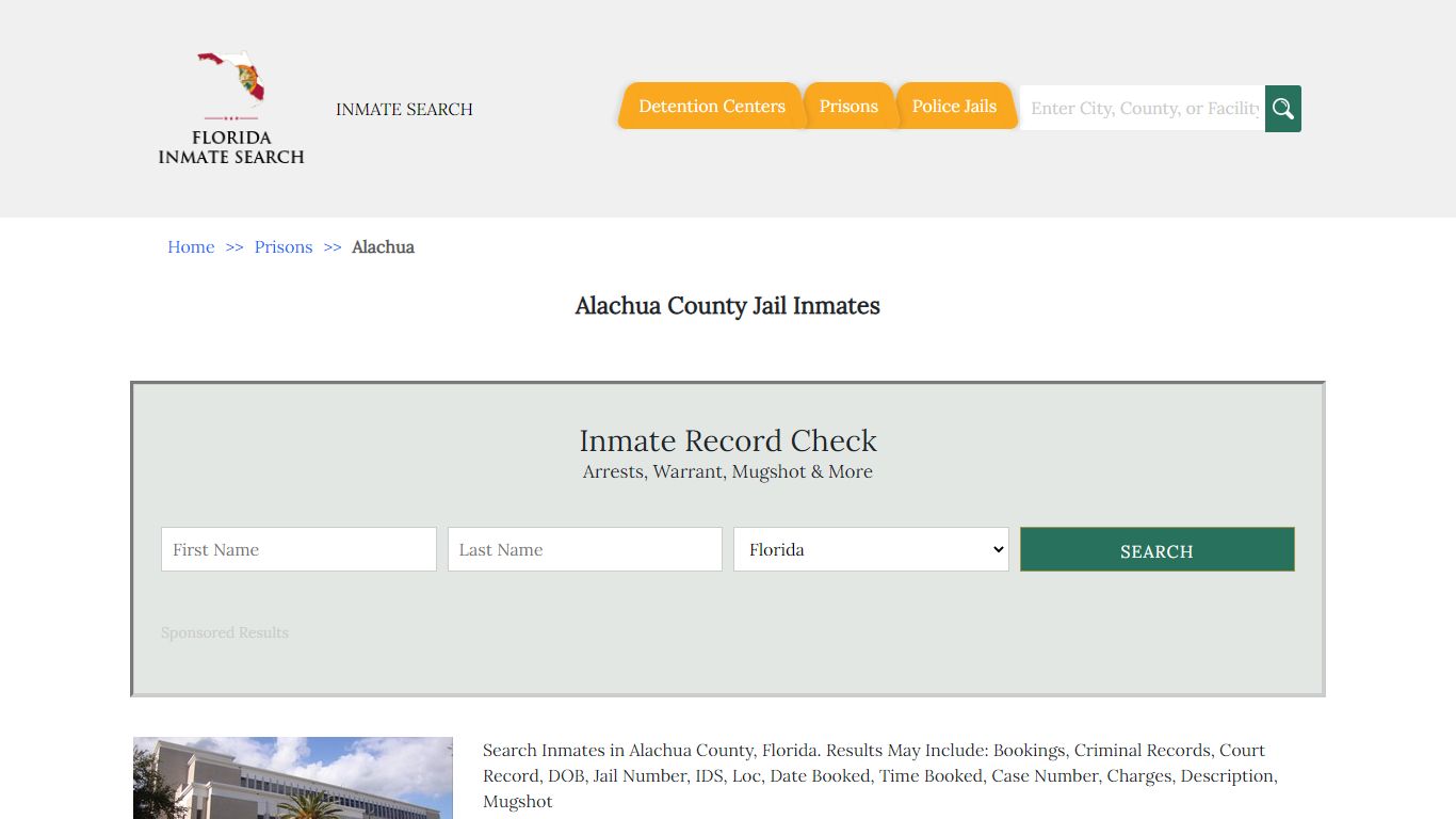 Alachua County Jail Inmates | Florida Inmate Search